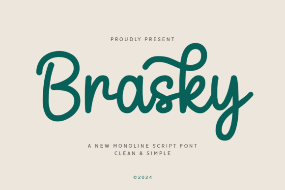 Brasky: The Modern Monoline Script for Clean Branding