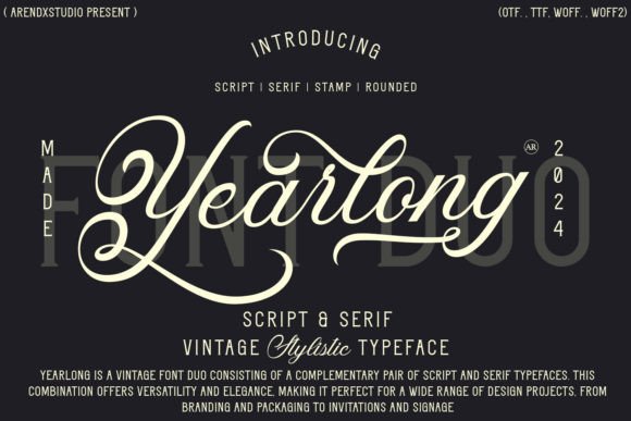 Yearlong: A Vintage Font Duo for Timeless Branding